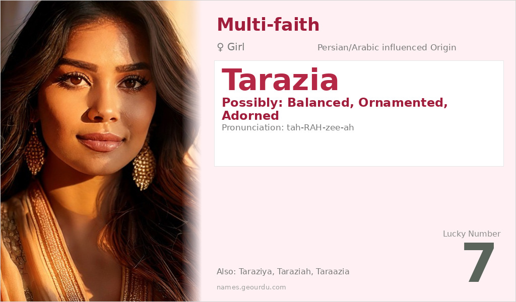 Tarazia Name Meaning and Details
