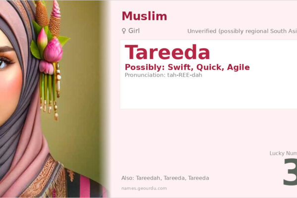 Tareeda Name Meaning — Origin, Gender & Details (2025)