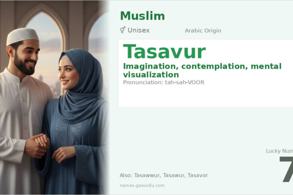 Tasavur Name Meaning — Arabic Origin, Gender & Details (2025)