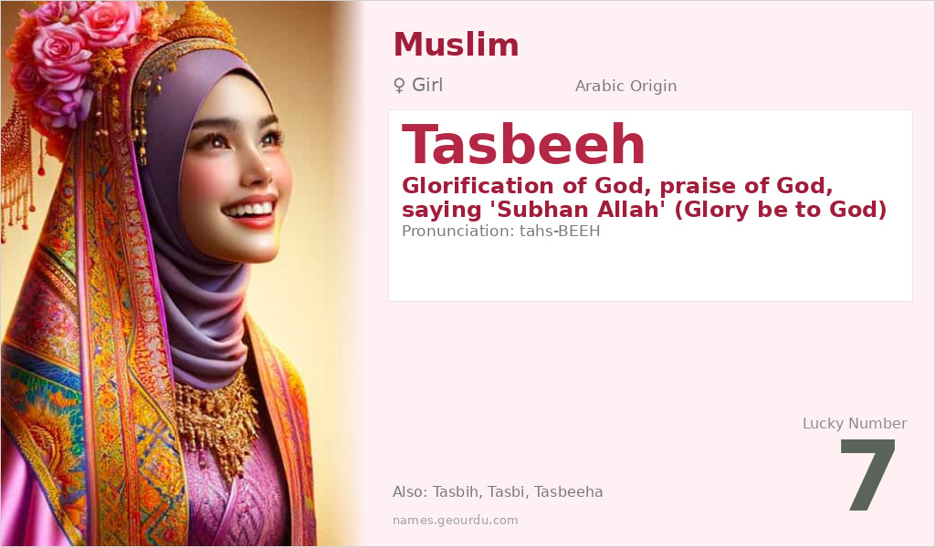 Tasbeeh Name Meaning and Details