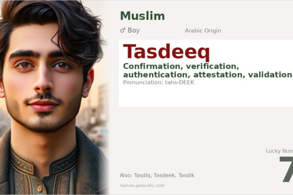 Tasdeeq Name Meaning — Arabic Origin, Boy Name & Details (2025)