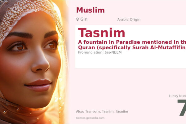Tasnim Name Meaning — Arabic Quranic Origin & Details (2025)