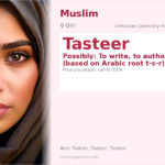 Tasteer Name Meaning and Details