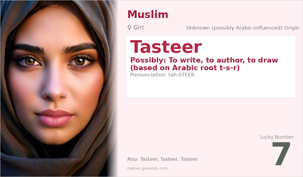 Tasteer Name Meaning and Details