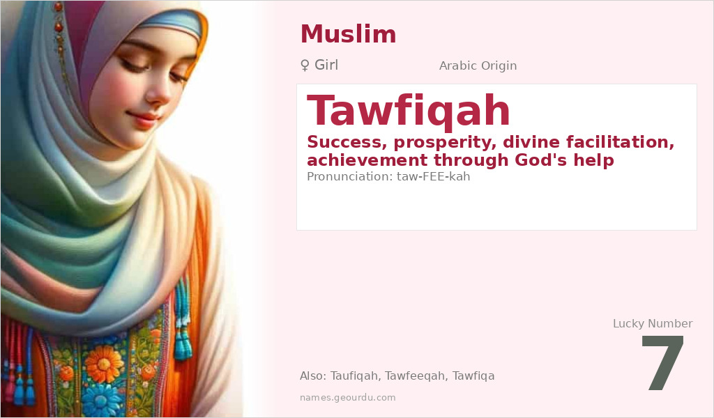 Tawfiqah Name Meaning and Details