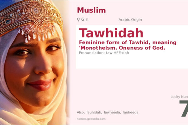Tawhidah Name Meaning — Arabic Origin, Girl’s Name & Islamic Significance (2025)