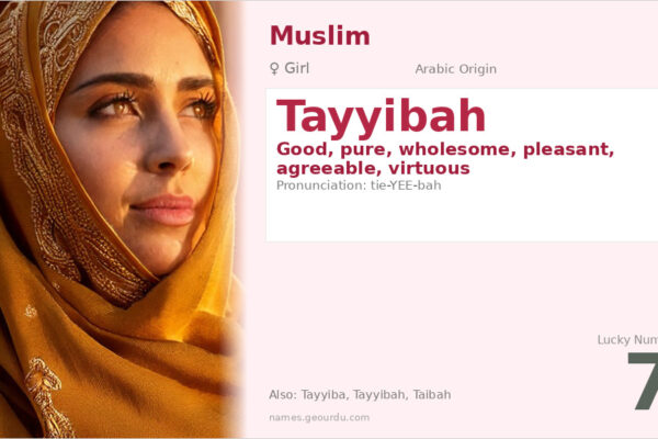 Tayyibah Name Meaning — Arabic Origin, Girl Name & Details (2025)