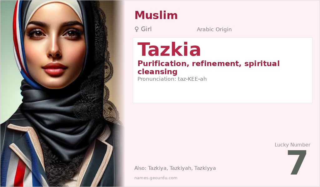 Tazkia Name Meaning and Details