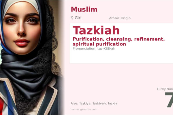 Tazkiah Name Meaning — Arabic Origin, Girl Name & Spiritual Significance (2025)