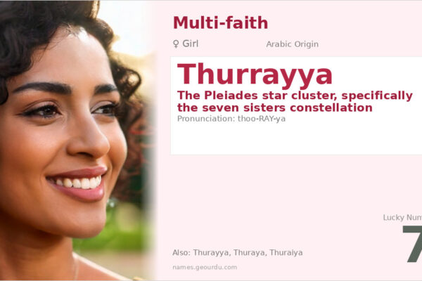 Thurrayya Name Meaning — Arabic Origin, Pleiades Star Cluster & Details