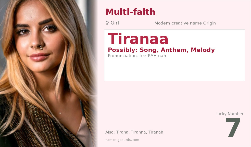 Tiranaa Name Meaning and Details