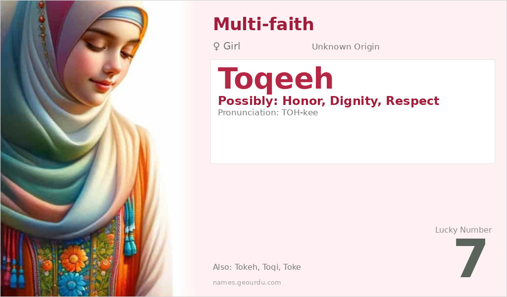 Toqeeh Name Meaning and Details