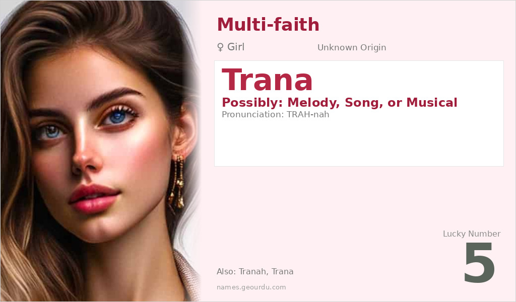 Trana Name Meaning and Details