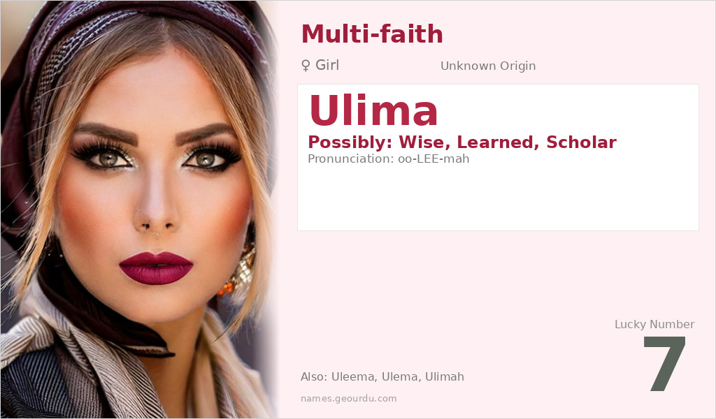 Ulima Name Meaning and Details