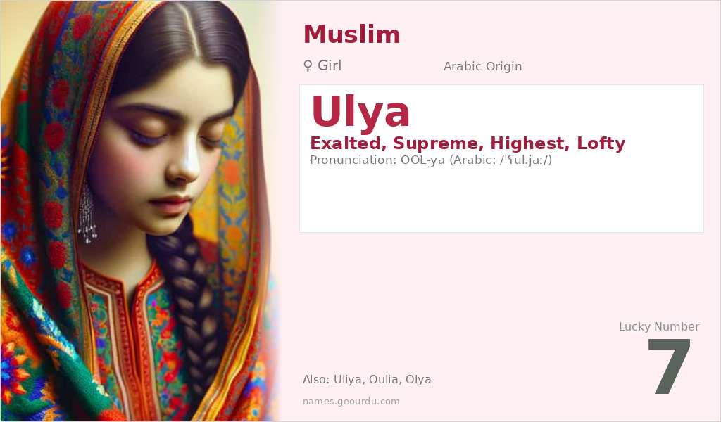Ulya Name Meaning and Details