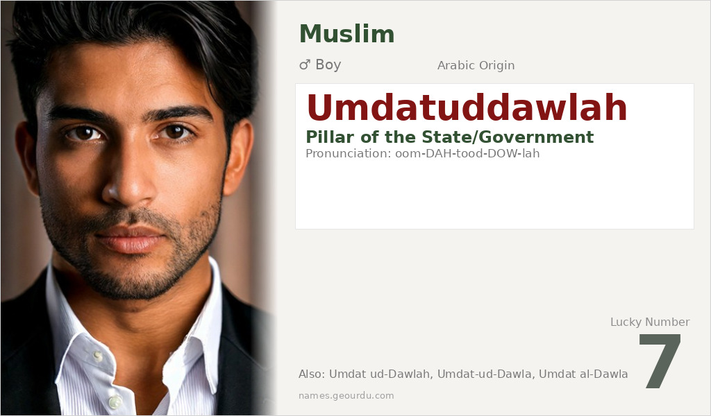 Umdatuddawlah Name Meaning and Details