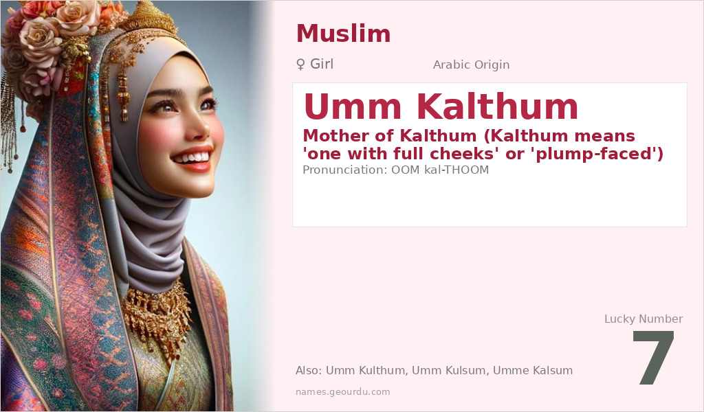Umm Kalthum Name Meaning and Details