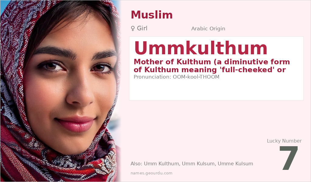 Ummkulthum Name Meaning and Details