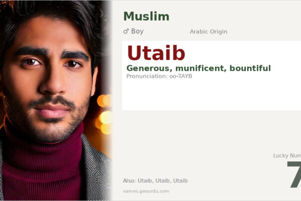 Utaib Name Meaning — Arabic Origin, Boy Name & Details (2025)