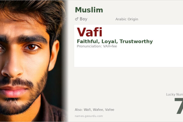 Vafi Name Meaning — Arabic Origin, Boy Name & Details (2025)