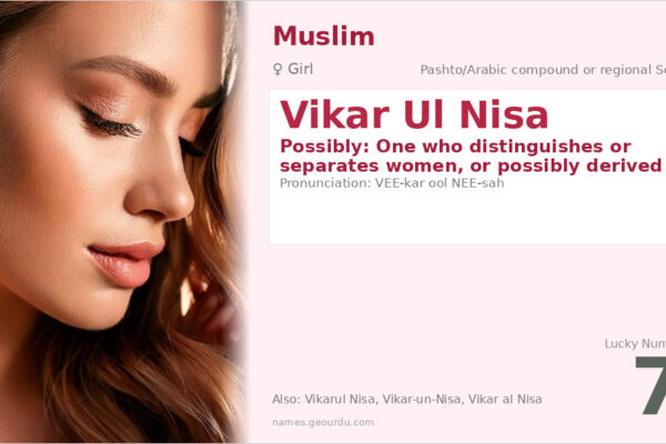 Vikar Ul Nisa Meaning — Origin, Gender & Details (2025)
