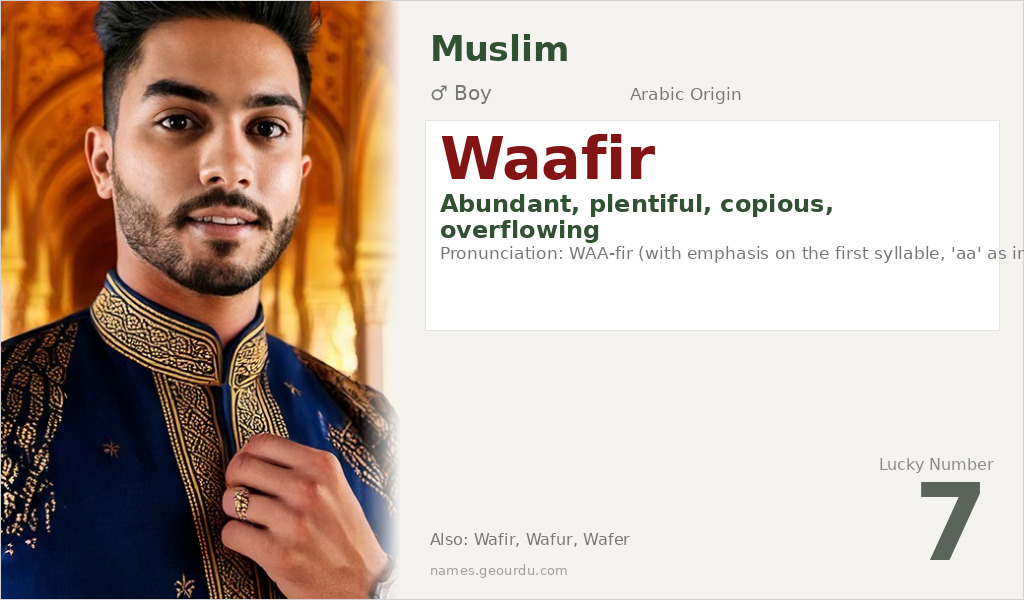 Waafir Name Meaning and Details