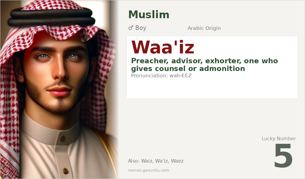 Waa'iz Name Meaning and Details
