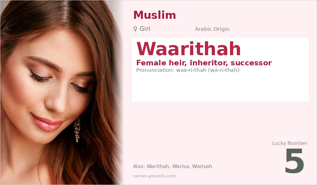 Waarithah Name Meaning and Details