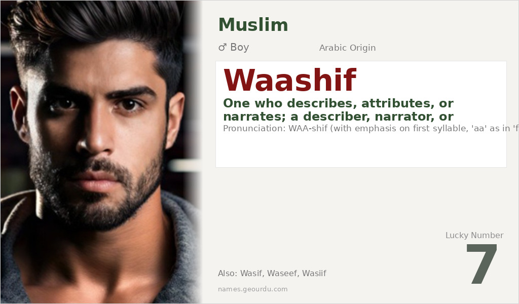 Waashif Name Meaning and Details