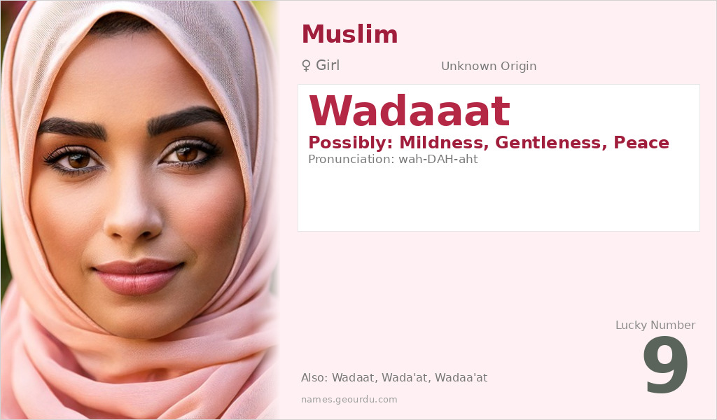 Wadaaat Name Meaning and Details