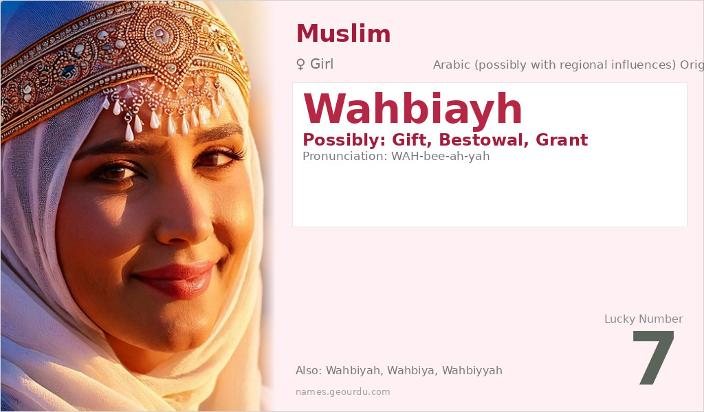 Wahbiayh Name Meaning and Details