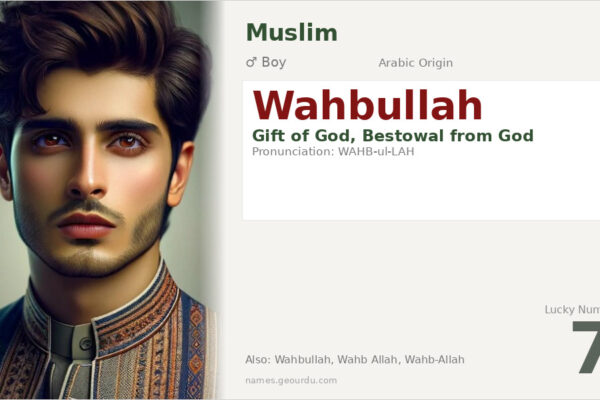 Wahbullah Meaning — Arabic Origin, Boy Name & Details (2025)