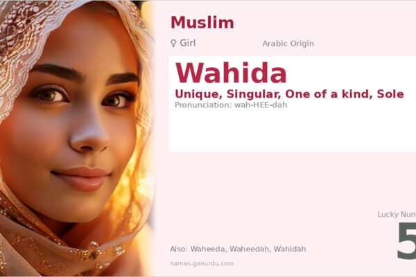Wahida Name Meaning — Arabic Origin, Girl Name & Details (2025)