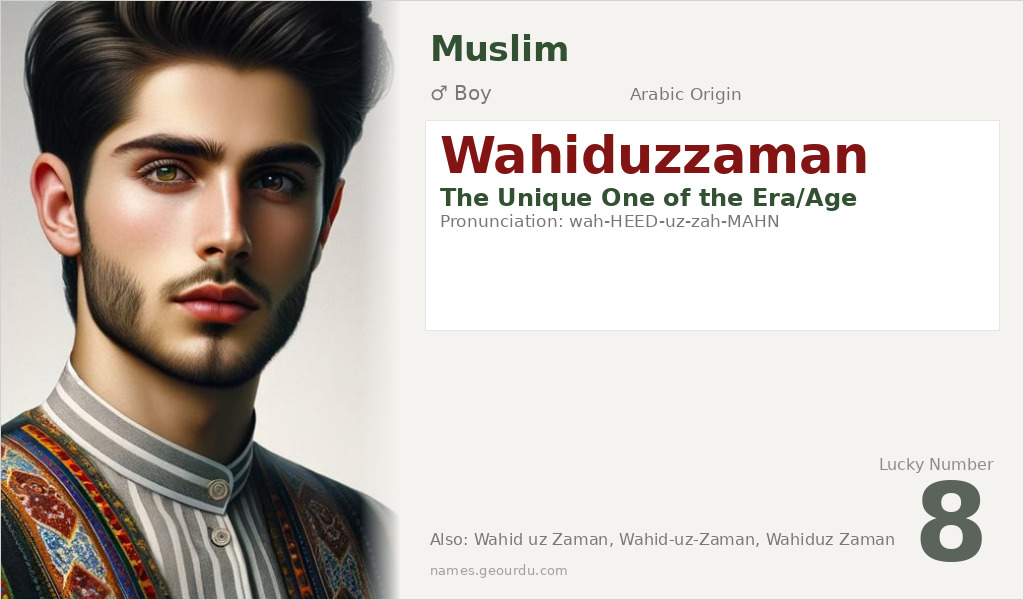 Wahiduzzaman Name Meaning and Details