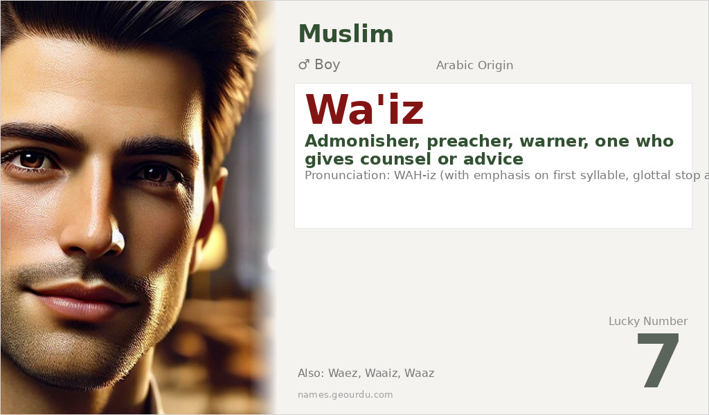 Wa'iz Name Meaning and Details