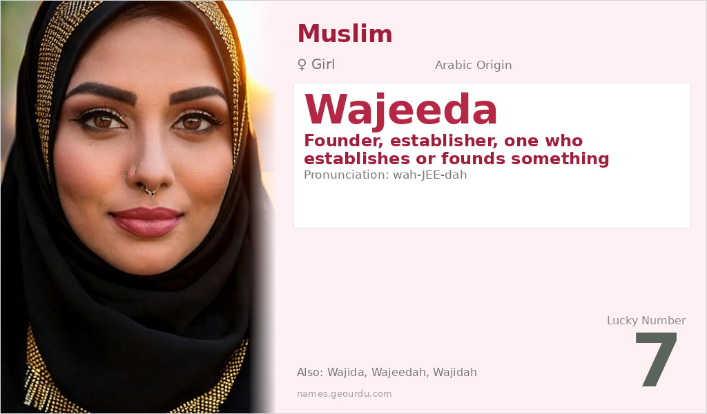 Wajeeda Name Meaning and Details