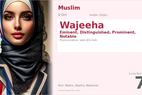 Wajeeha Name Meaning — Arabic Origin, Girl Name & Details (2025)