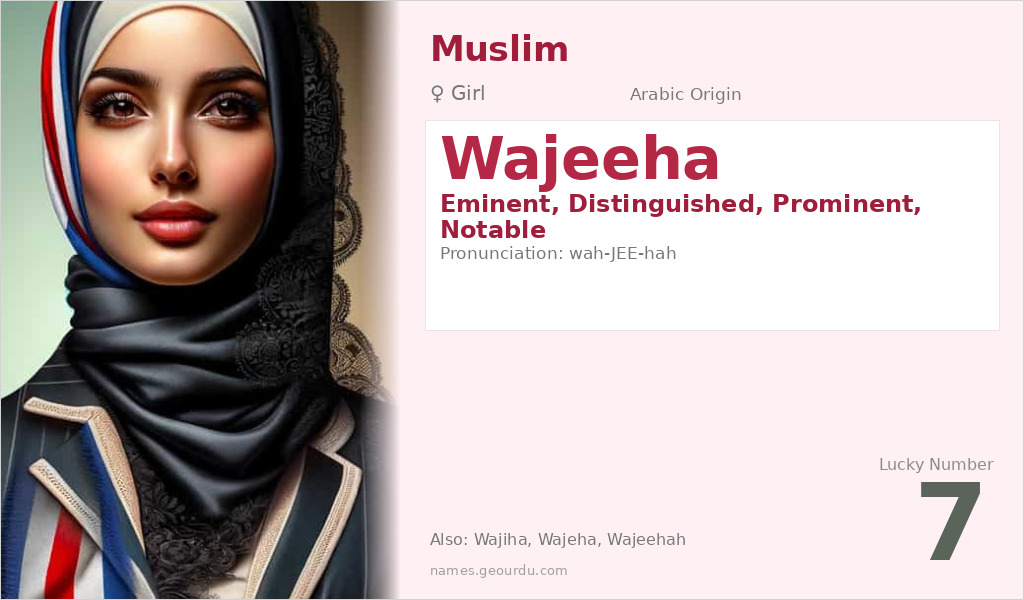 Wajeeha Name Meaning and Details