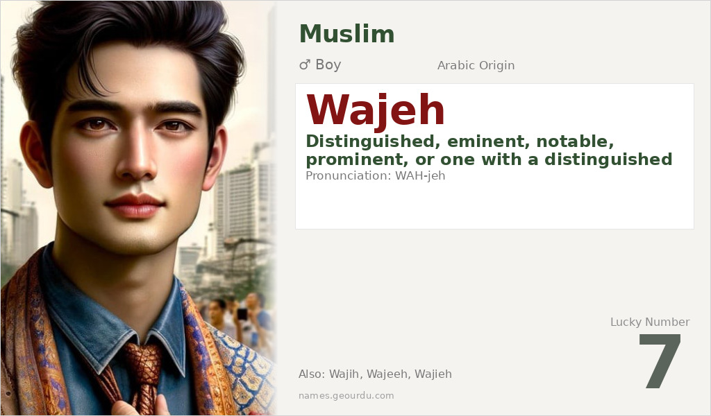 Wajeh Name Meaning and Details