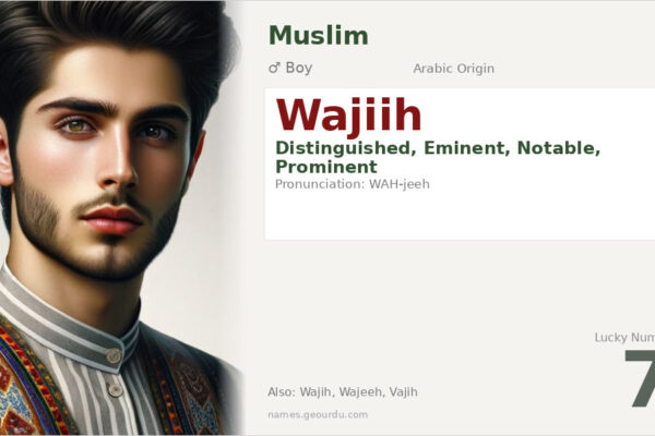 Wajiih Name Meaning — Arabic Origin, Boy & Details (2025)