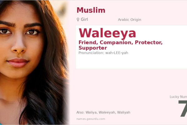Waleeya Name Meaning — Arabic Origin, Girl Name & Islamic Significance (2025)