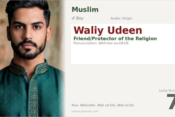 Waliy Udeen Meaning — Arabic Origin, Boy Name & Islamic Significance (2025)