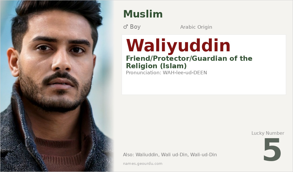 Waliyuddin Name Meaning and Details