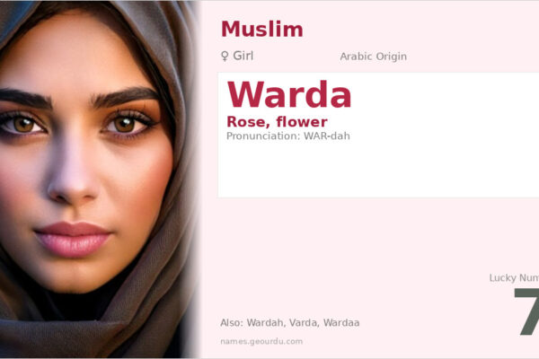 Warda Name Meaning — Arabic Origin, Girl Name & Details (2025)