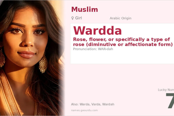 Wardda Name Meaning — Rose, Arabic Origin & Details (2025)
