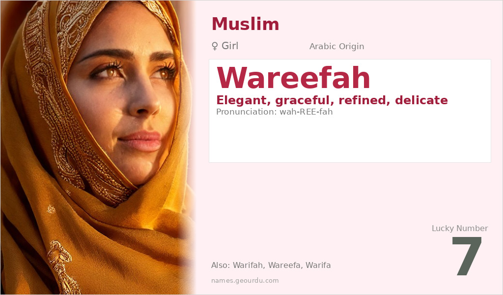 Wareefah Name Meaning and Details