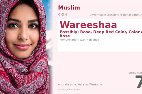Wareeshaa Name Meaning — Origin, Gender & Details (2025)