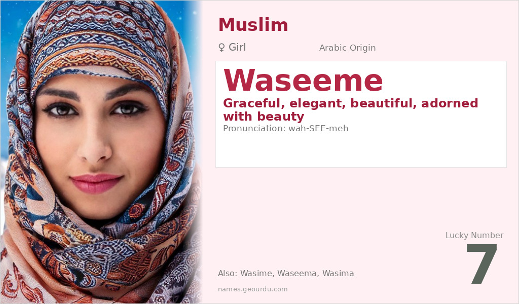 Waseeme Name Meaning and Details