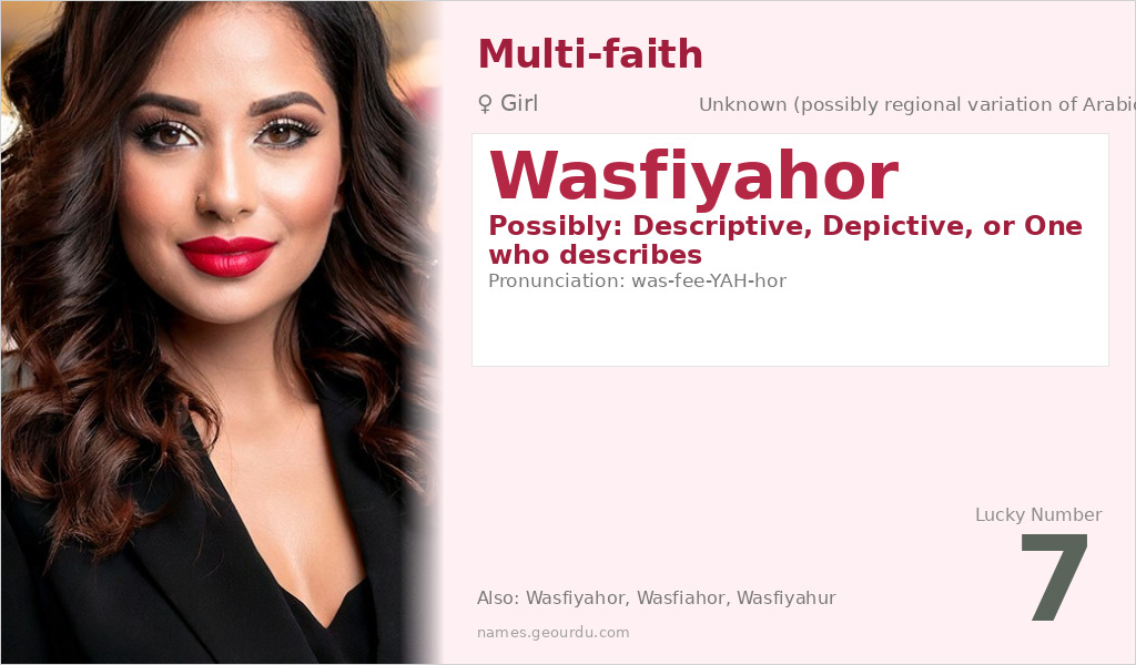 Wasfiyahor Name Meaning and Details