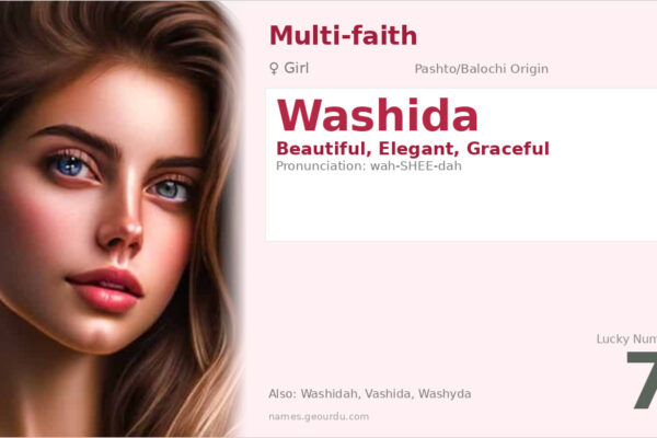 Washida Name Meaning — Pashto/Balochi Origin, Girl Name & Details (2025)